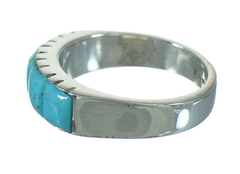 Turquoise And Sterling Silver Southwestern Jewelry Ring Size 6-1/2 YX76524